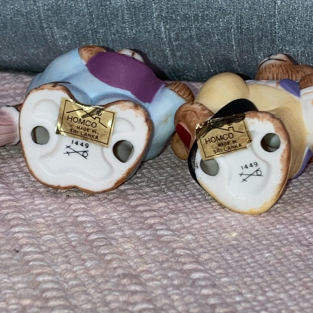 Vintage Homco ceramic bears set of 4